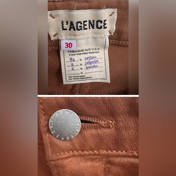 L'Agence Marguerite Skinny High-Rise Stretchy  Jeans in Coated Java - Picture 4 of 6